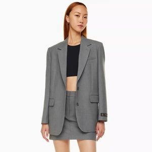 BABATON Aritzia New Agency Blazer Heather Dark Grey Relaxed Single-Breasted XS